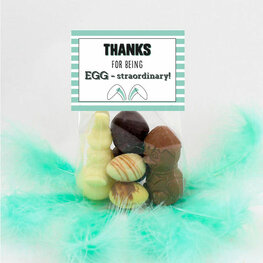 Paaspakket 4: chocolade piepfiguren en kleine eitjes (min. 40 st.)