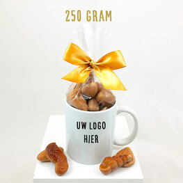 Mok met 250 gram zeevruchten